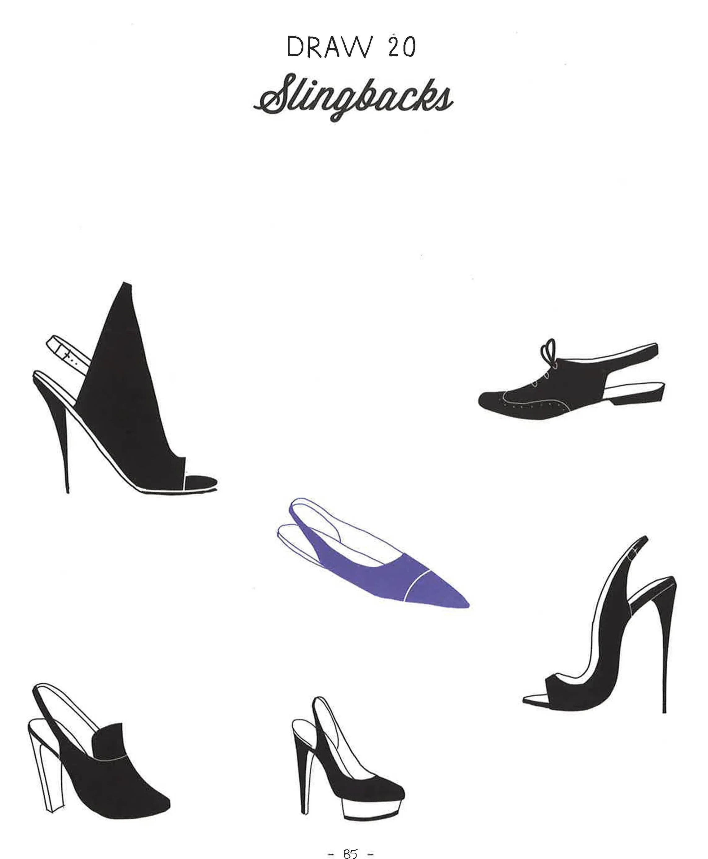 20 Ways To Draw A Shoe And 44 Other Sneakers, Slippers, Stilettos And Slingbacks