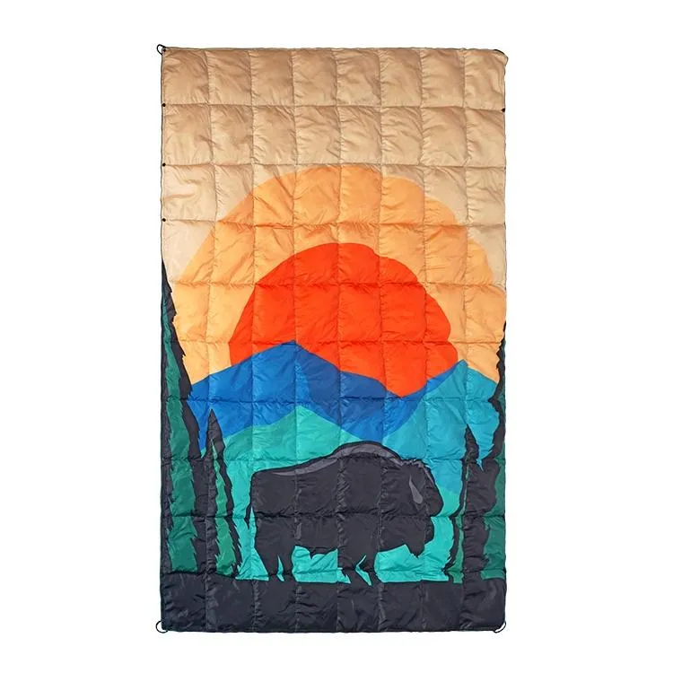 4Monster Down Puffy Camping Travel Blanket - Impression Sunrise