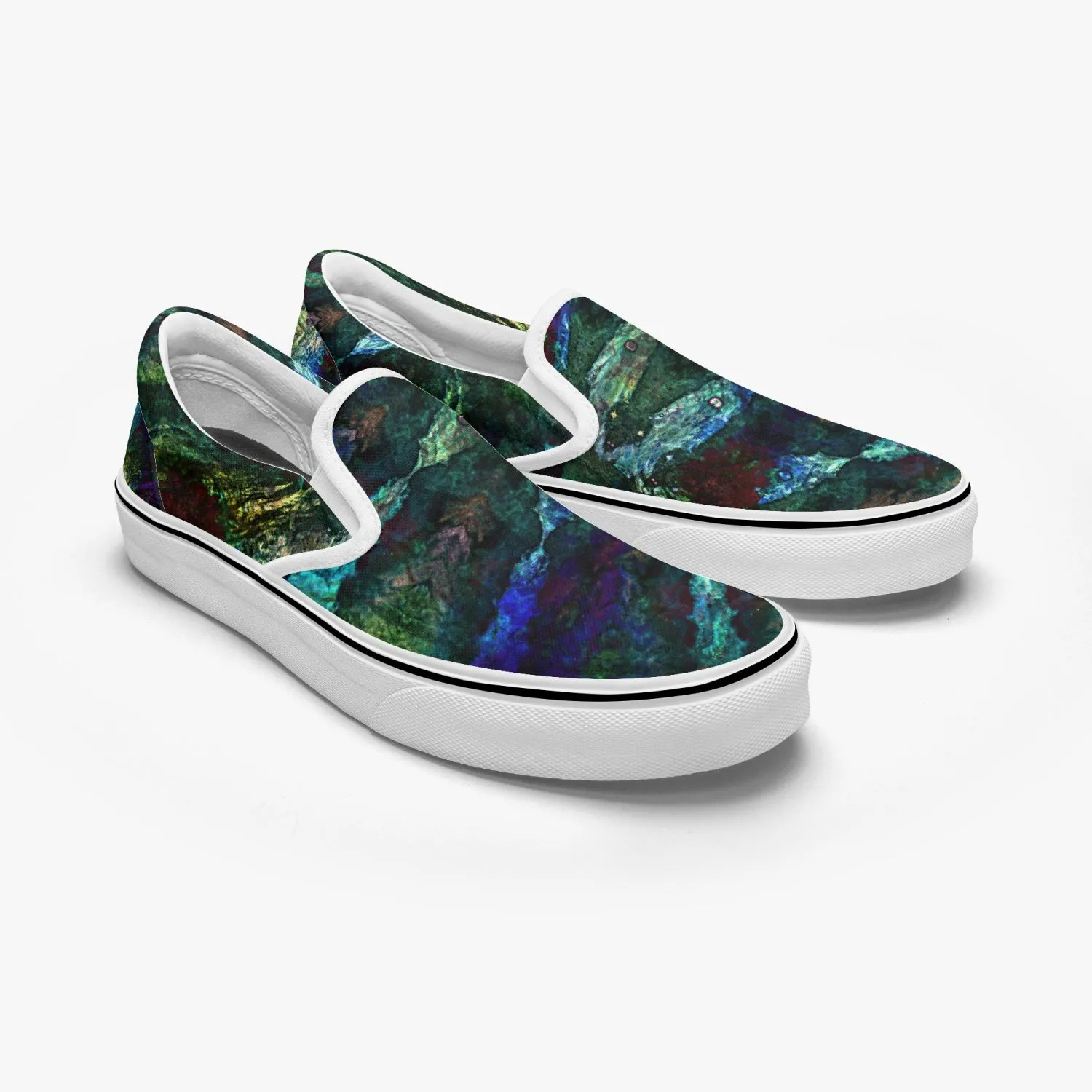 Azule Split-Style Psychedelic Slip-On Shoes