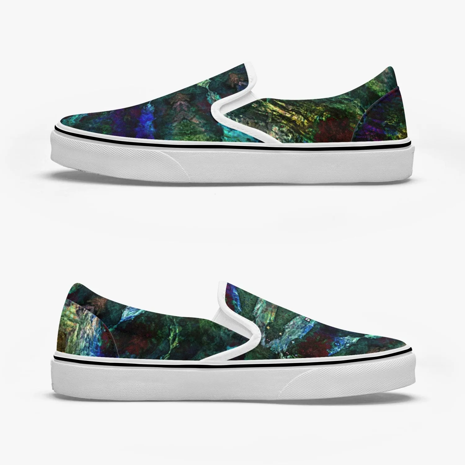 Azule Split-Style Psychedelic Slip-On Shoes