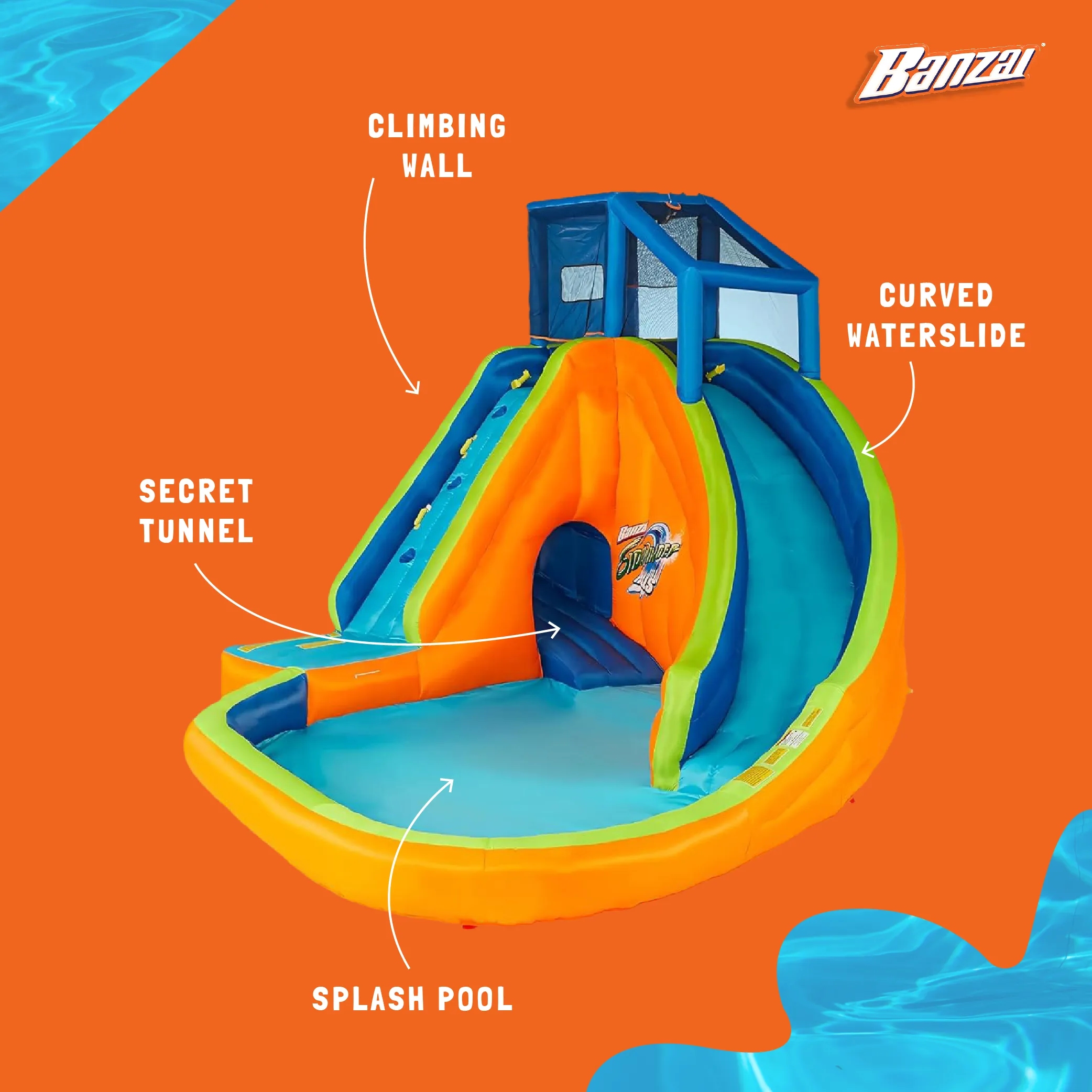 Banzai Sidewinder Falls Inflatable Pool w/ Slides (Open Box)