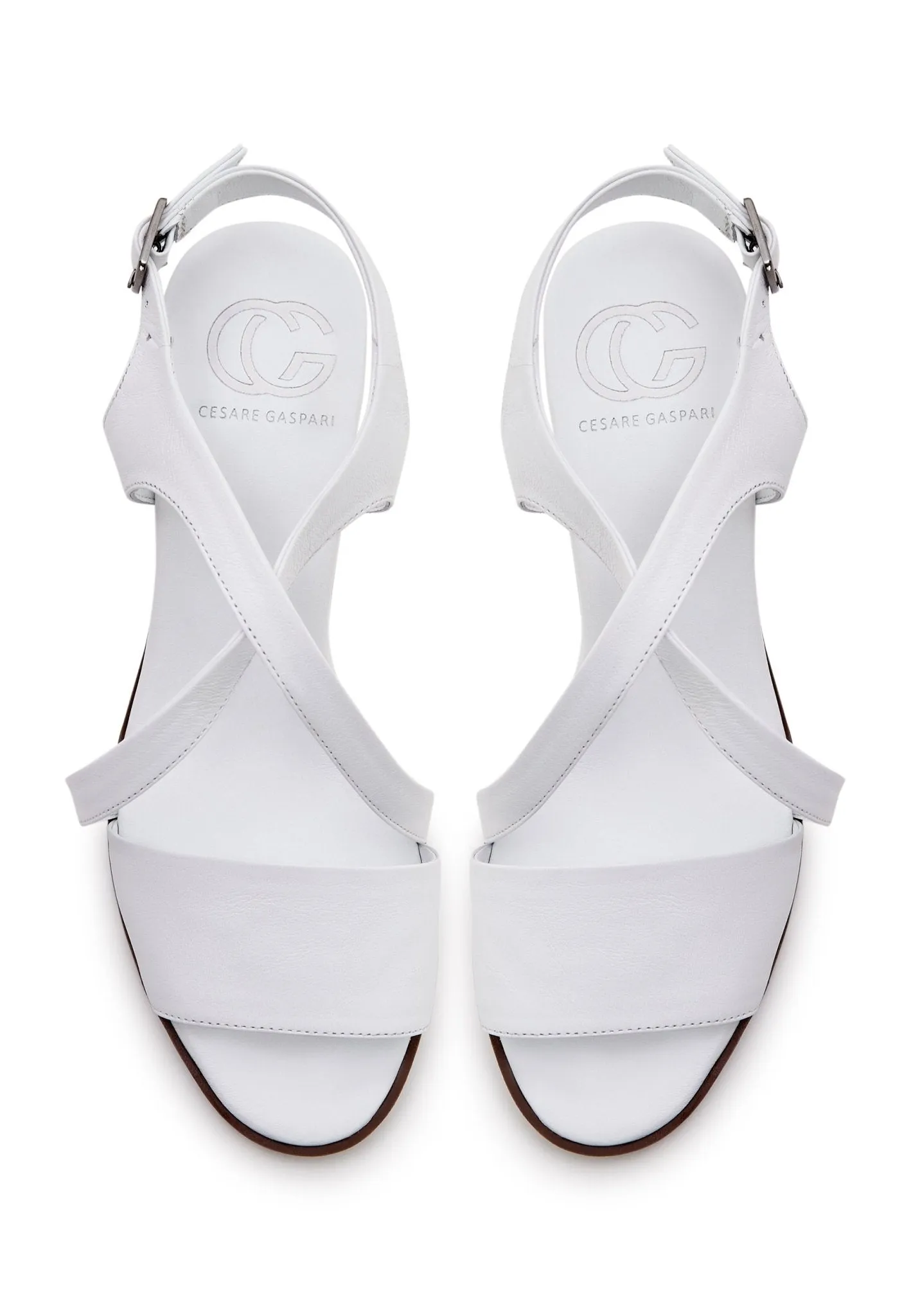 Casual Block Heel Sandals - White