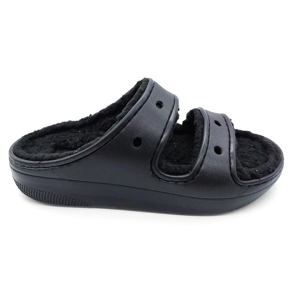 Crocs Unisex 207446-060 Classic Cozzzy Sanal Black (Black Lined)