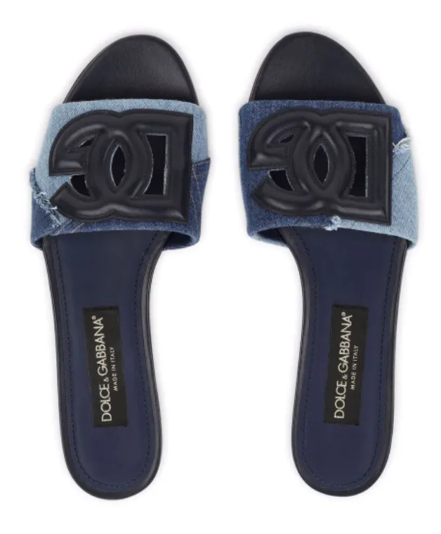 DOLCE & GABBANA - logo-patch open-toe sandals