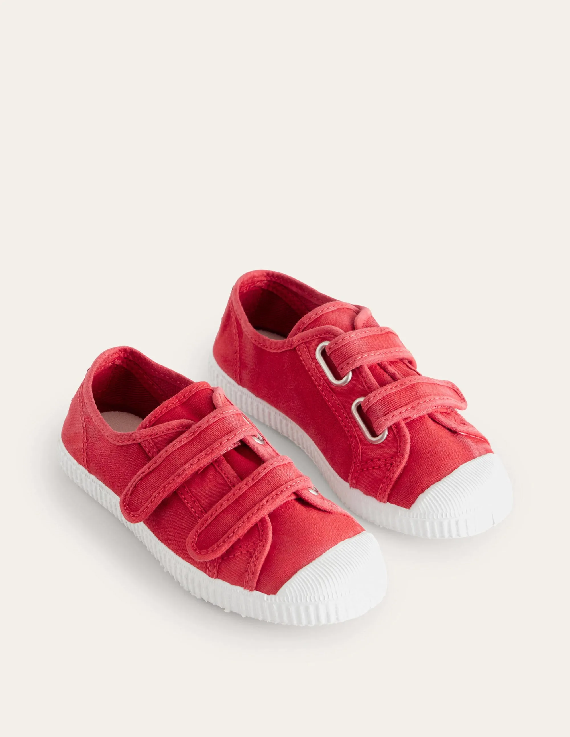 Double Strap Canvas Shoes-Red