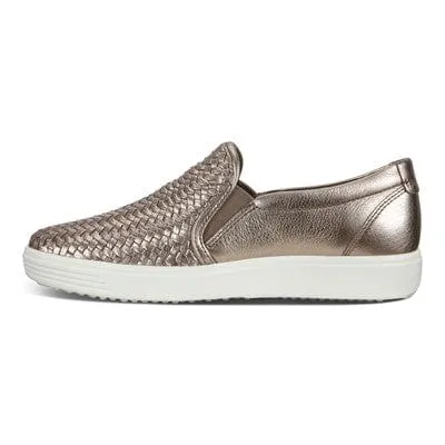 Ecco Women's Soft 7 Slip On Sneakers- Stone Metallic