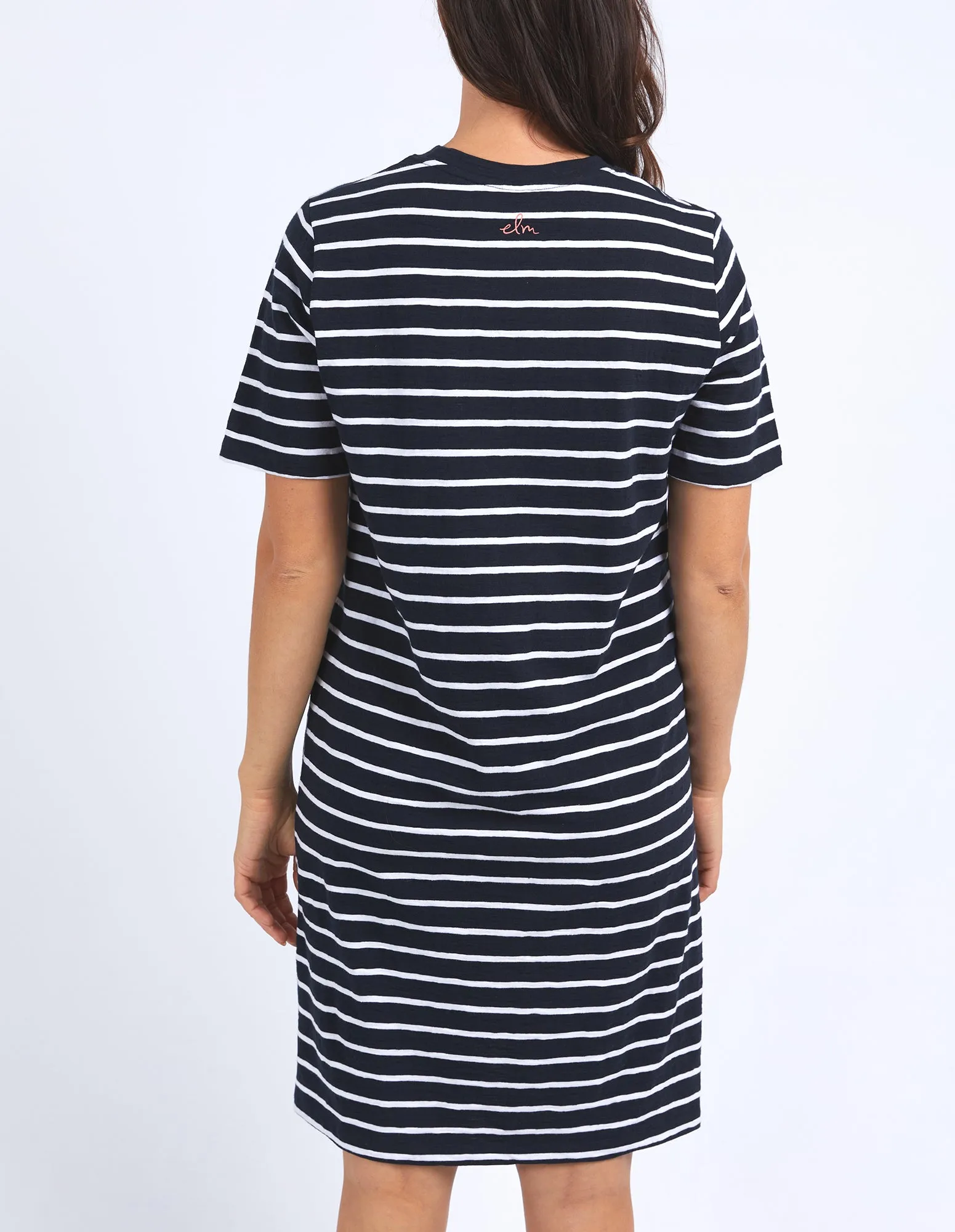 Elm Zena Tee Dress Navy & White Stripe