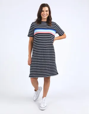 Elm Zena Tee Dress Navy & White Stripe