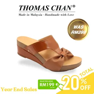 [EXTRA 20% off at cart] Ribbon Bow Low Wedge Sandals