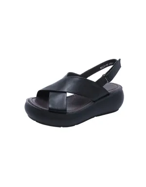 Fish-Toe Cross Strap Wedge Sandals