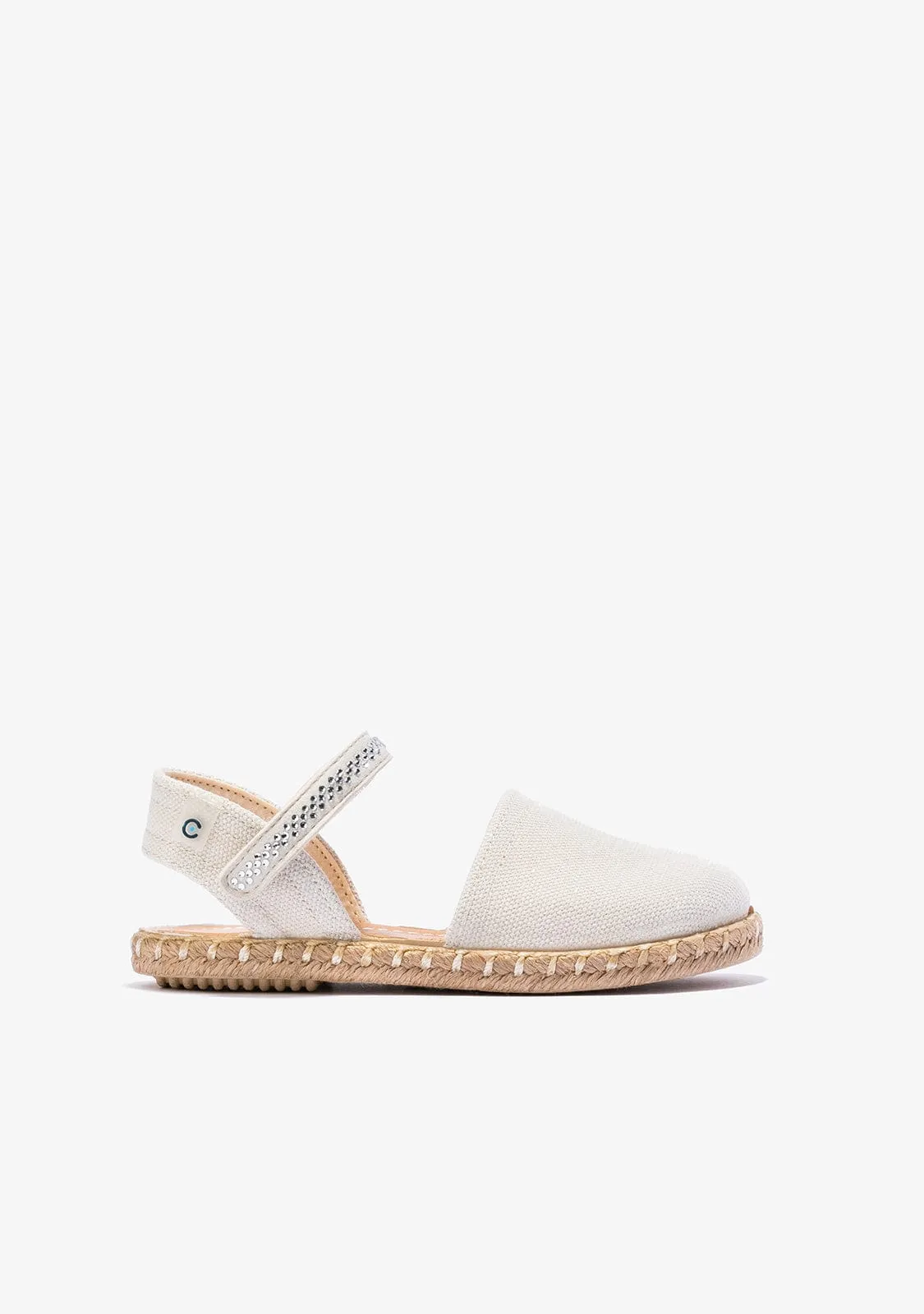 Girl's Beige Espadrilles Metallized