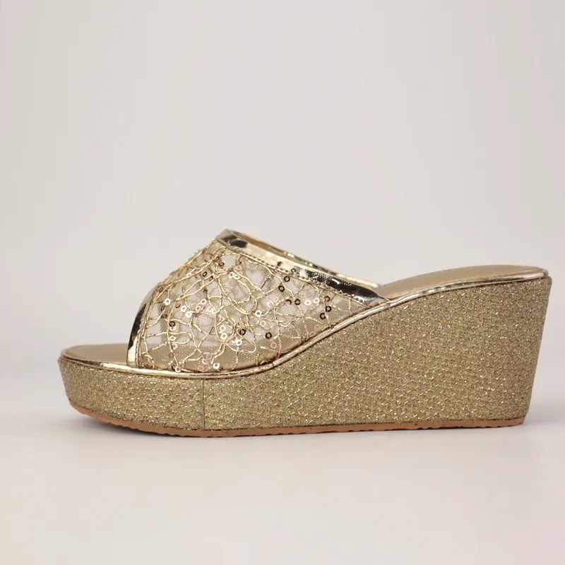 Glitter Wedge Sandals -1005