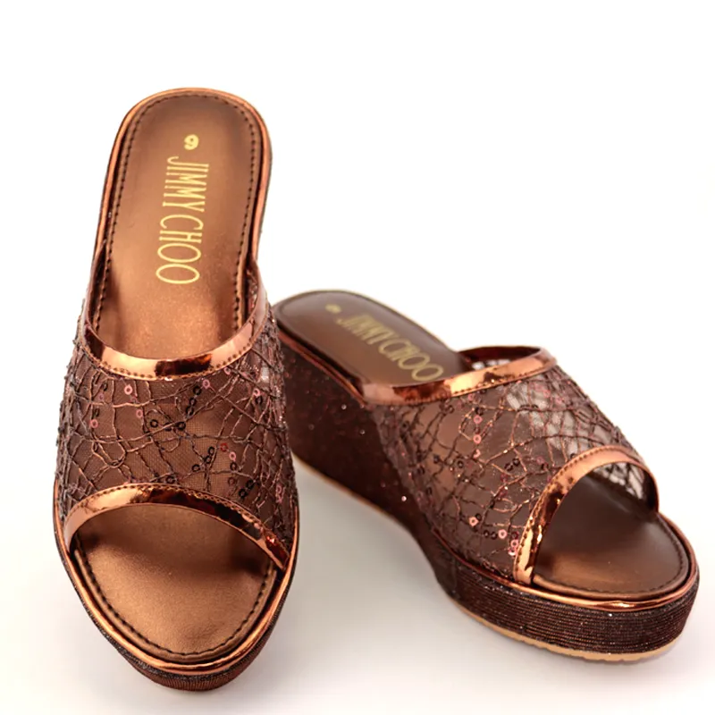 Glitter Wedge Sandals -1005