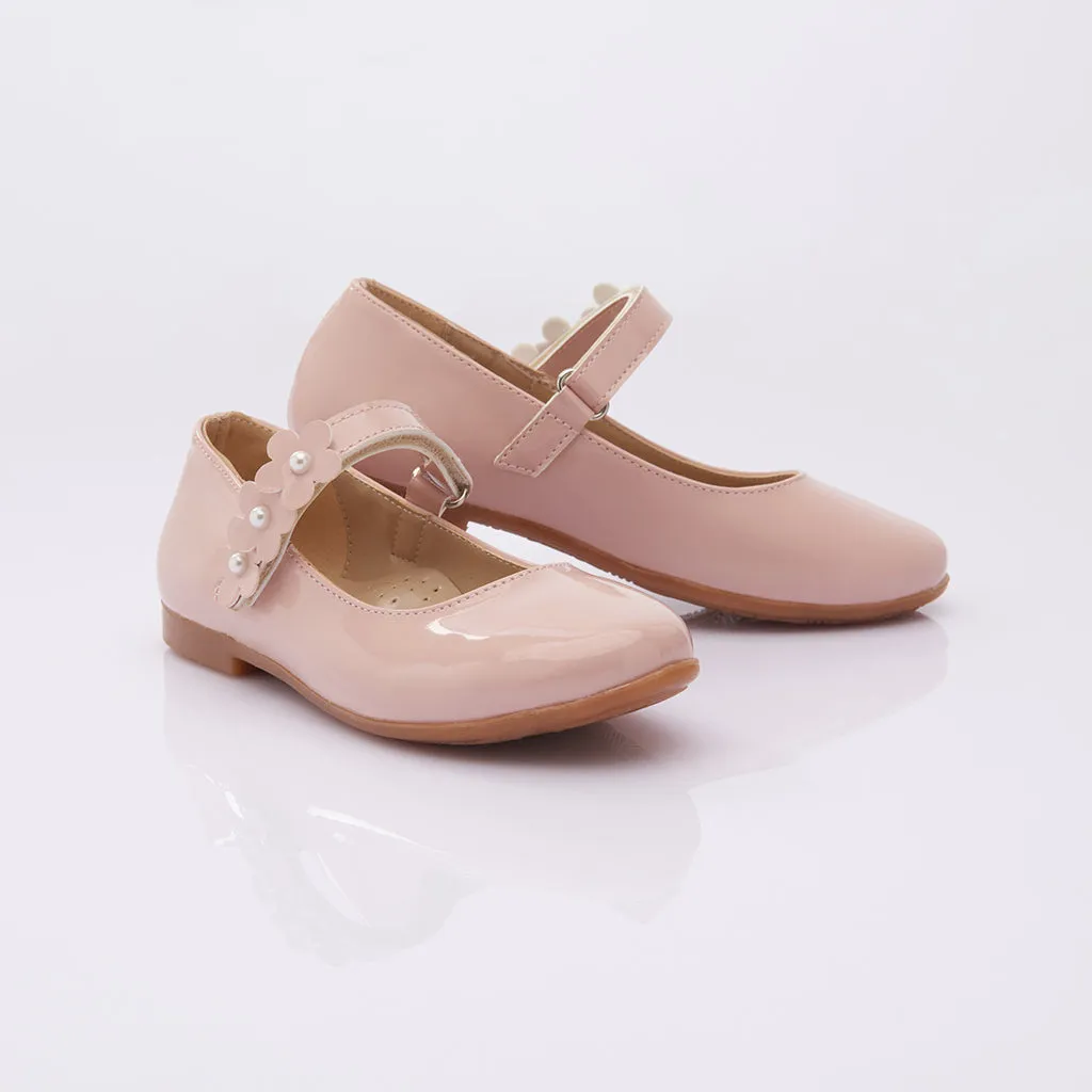 Glossy Pink Flower Flats