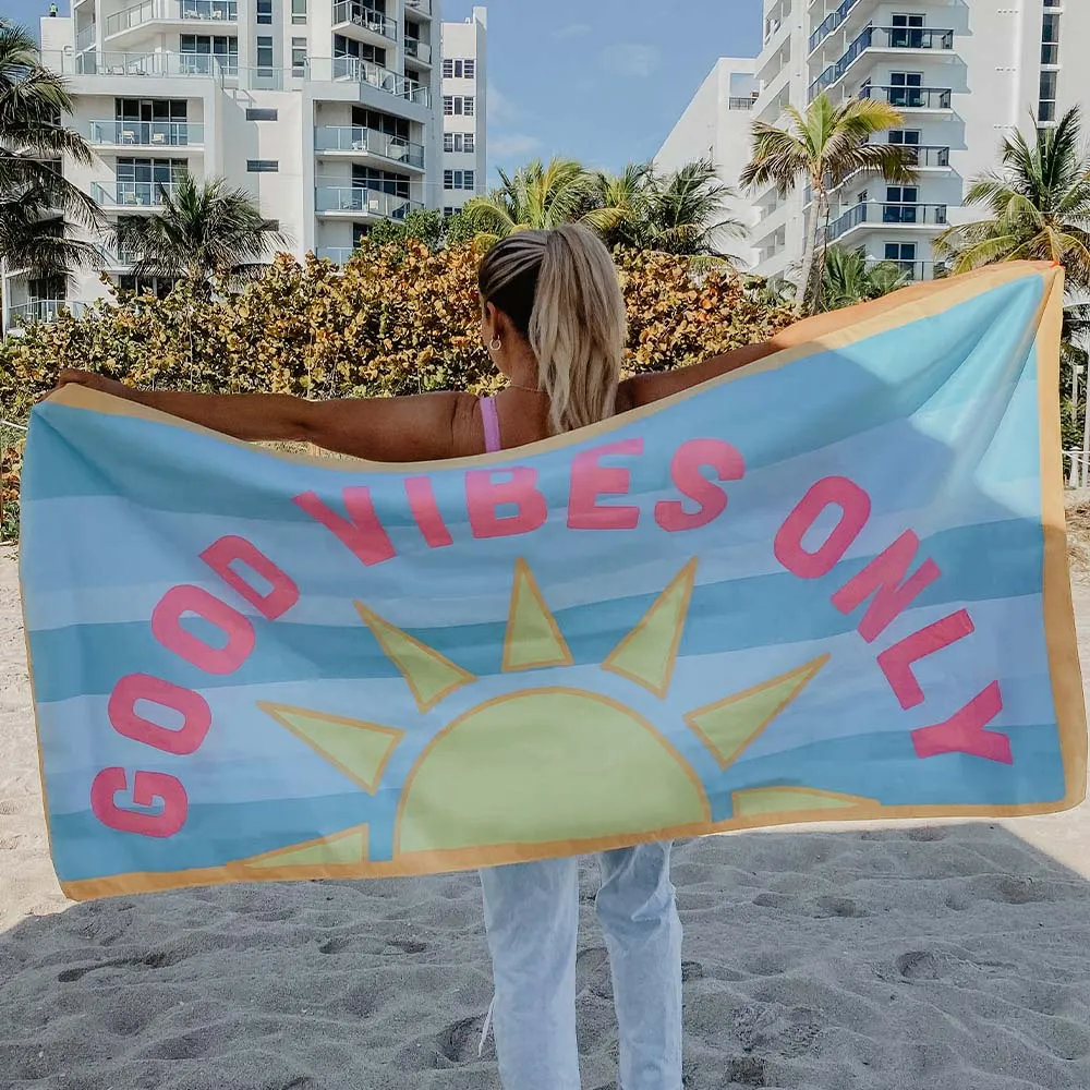 Good Vibes Only Quick Dry Wholesale Beach Towels