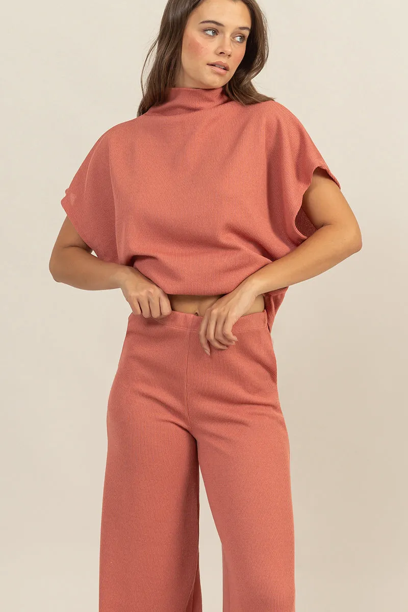 HF24F075-SET-DOLMAN SLEEVE TOP AND PANTS SET