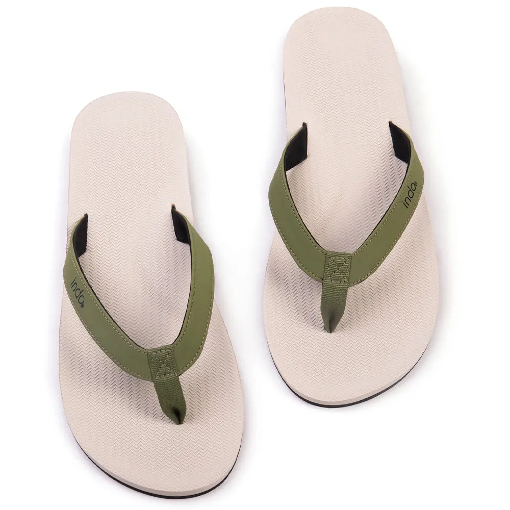 Indosole Essential Flip Flops - Sea Salt Olive