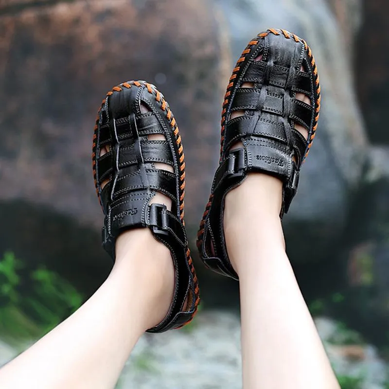 Men Outdoor Flat Heel Hiking Brown Sandals