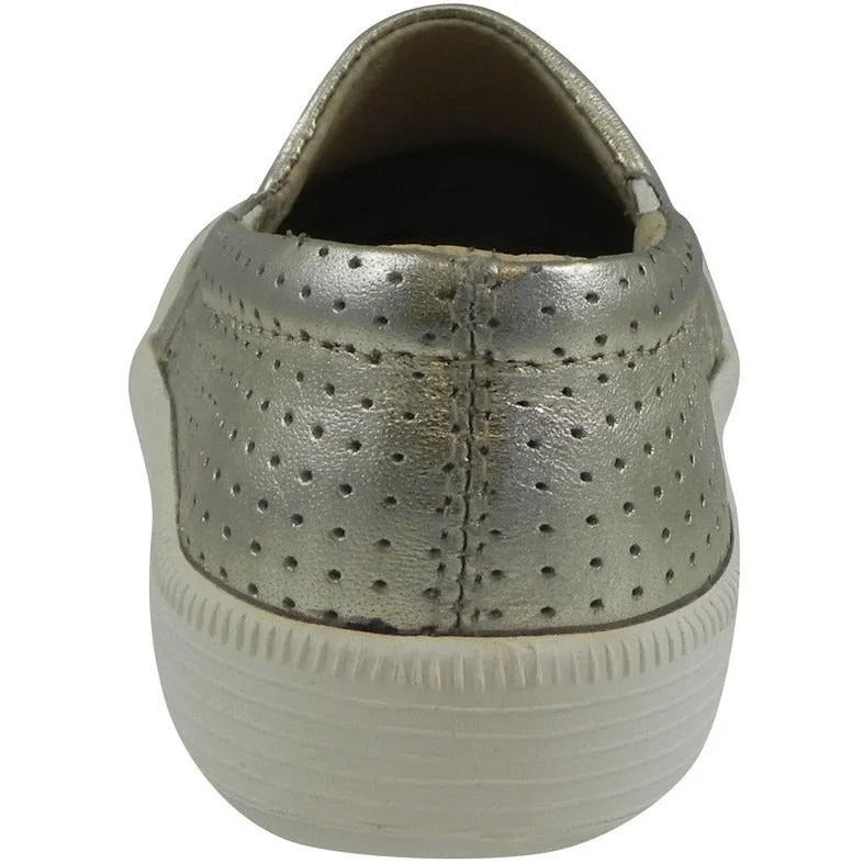 Old Soles 1030 Girl's and Boy's Gold Sporty Hoff Breathable Leather Loafers Sneaker Shoe