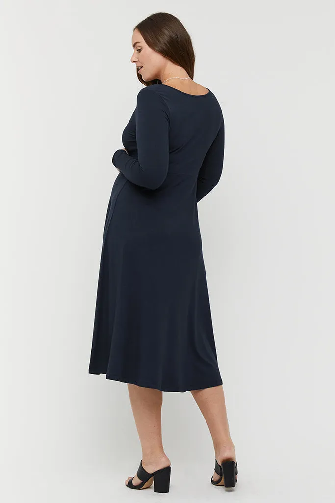 Olivia Maternity Dress - Dark Navy