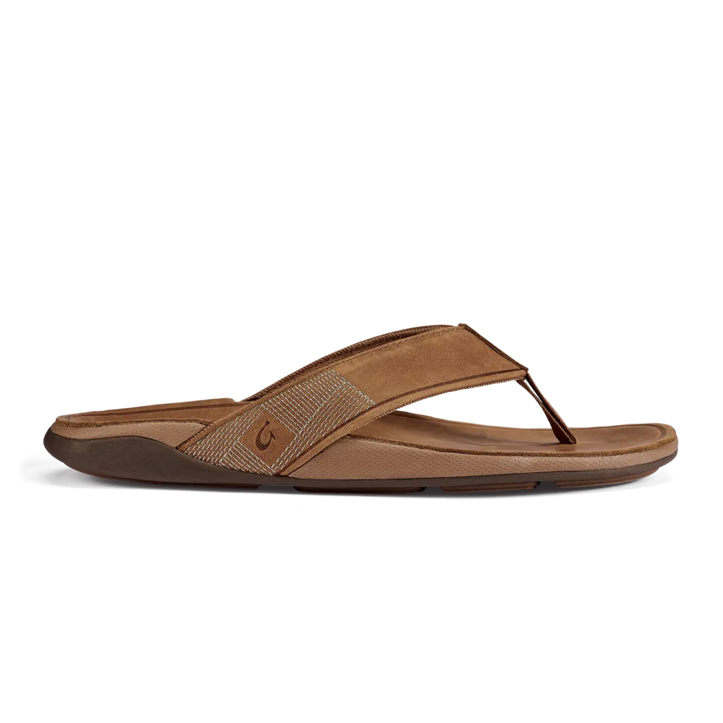 Olukai Men's Tuahine Leather Sandals - Toffee/Toffee 10465-3333