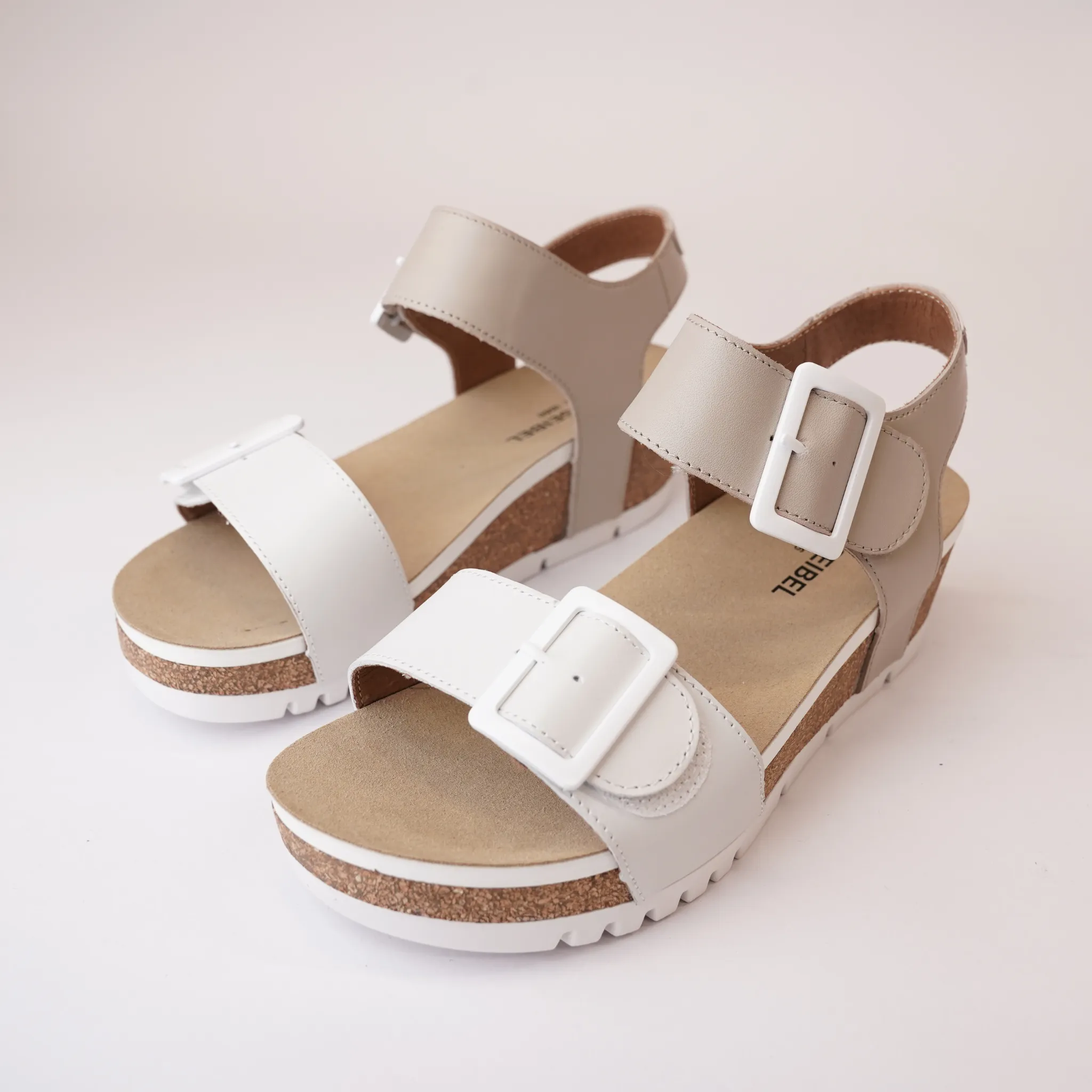 Quinn 02 Off White Kombi Leather Sandals