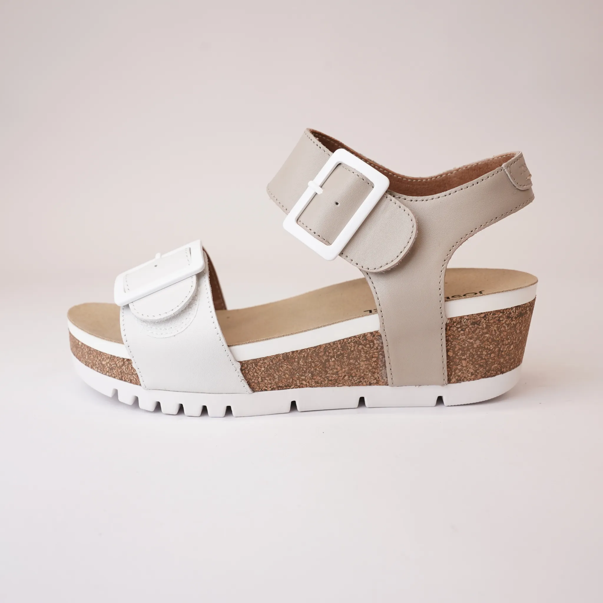 Quinn 02 Off White Kombi Leather Sandals