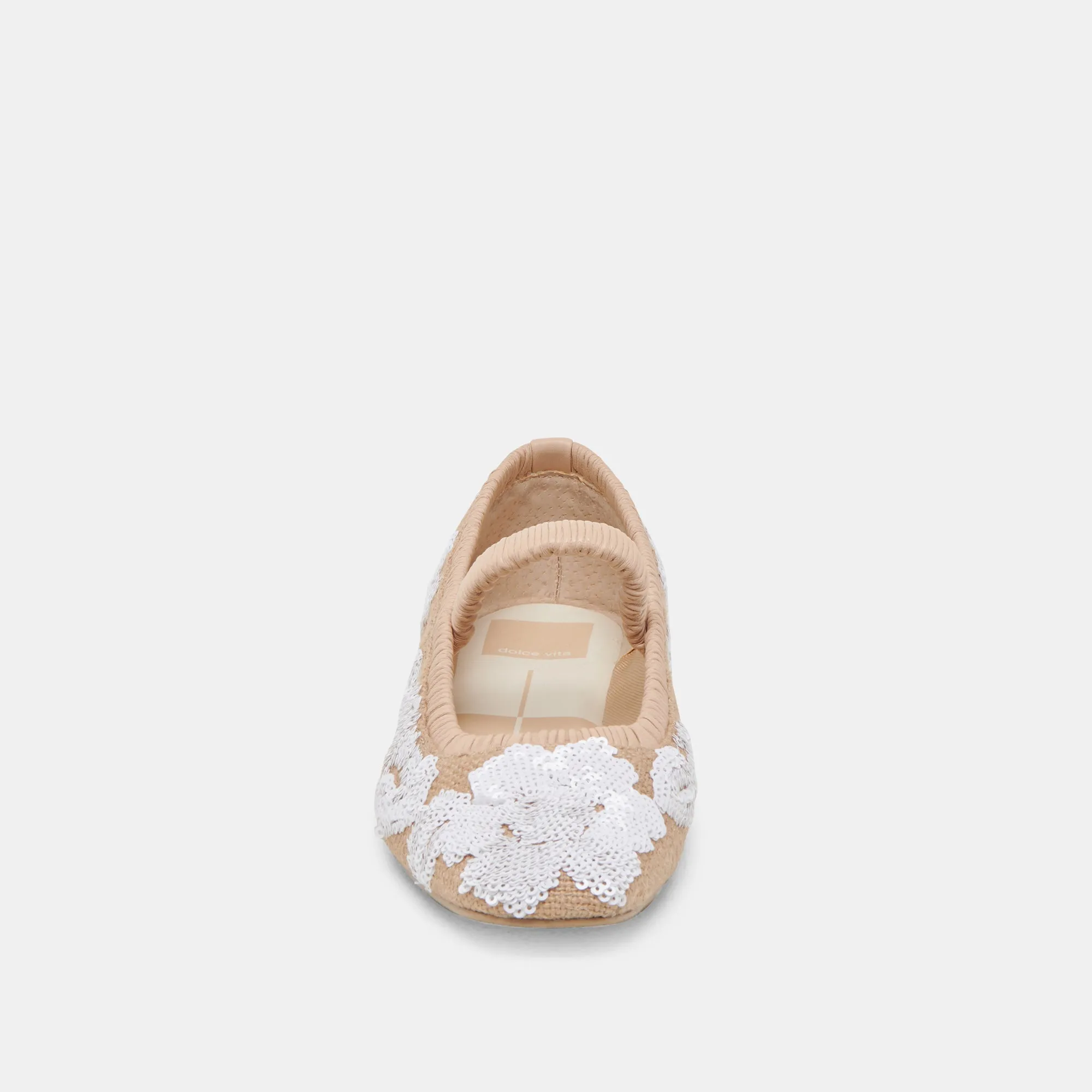 RHODIE BALLET FLATS NATURAL MULTI FLORAL SEQUIN