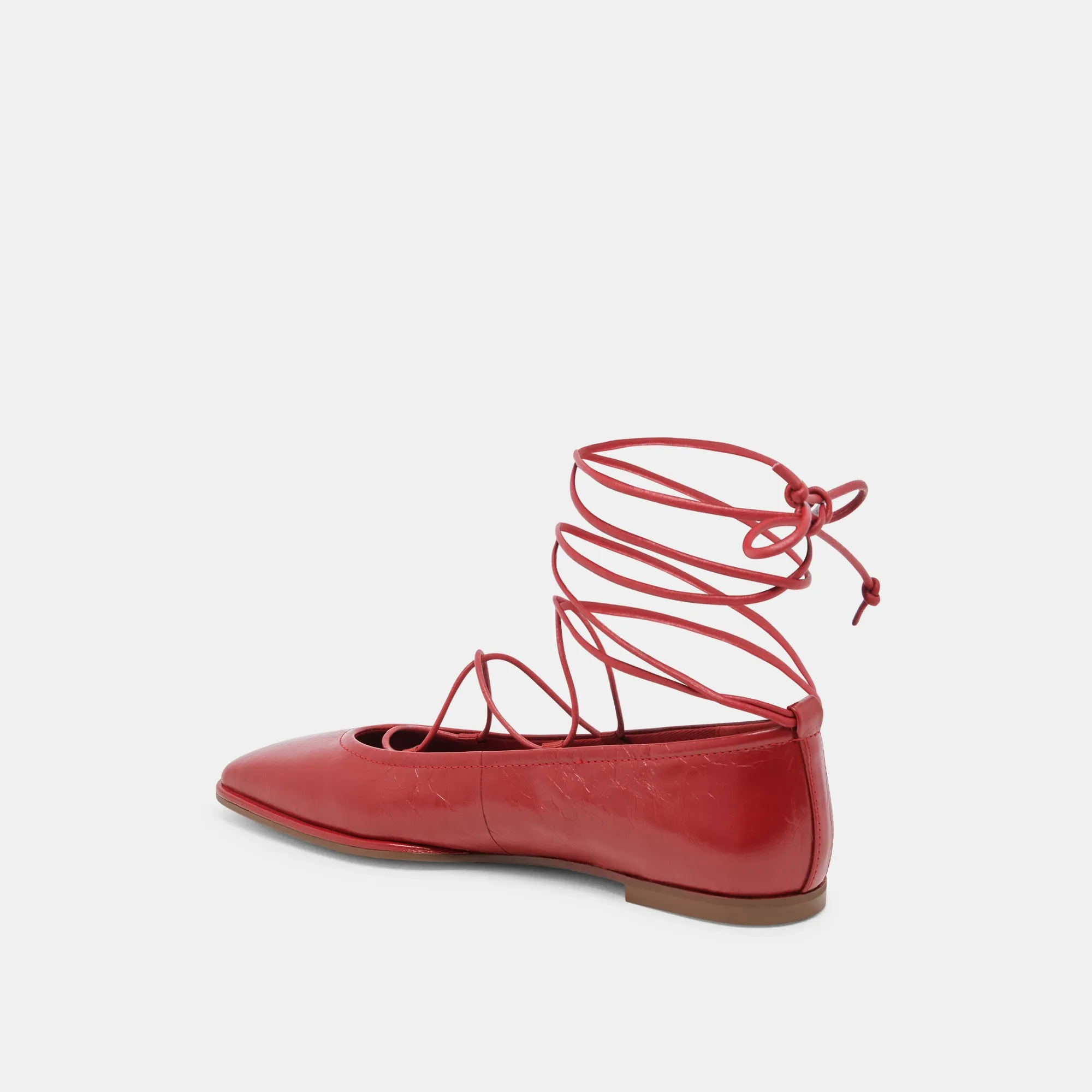 RYDER BALLET FLATS RED CRINKLE PATENT