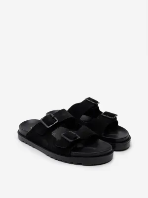 SOLEPLAY Black Dual-Strap Slides