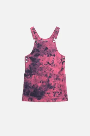 Tie Dye Denim Kids Pinafore