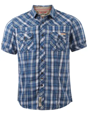 Tokyo Laundry Killian blue short sleeved shirt