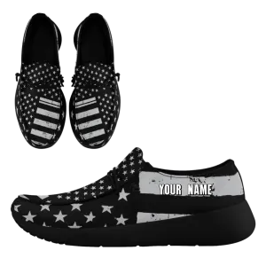 Unique Gift,Personalized  America Flag Sneakers, Custom Patriotic Loafer Shoes,  Canvas Slip On Shoes,
FN018-24020303-6b