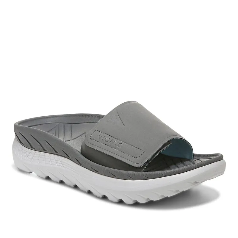 Vionic Women's Rejuvenate Flatform Slides- Charcoal/ Vapor