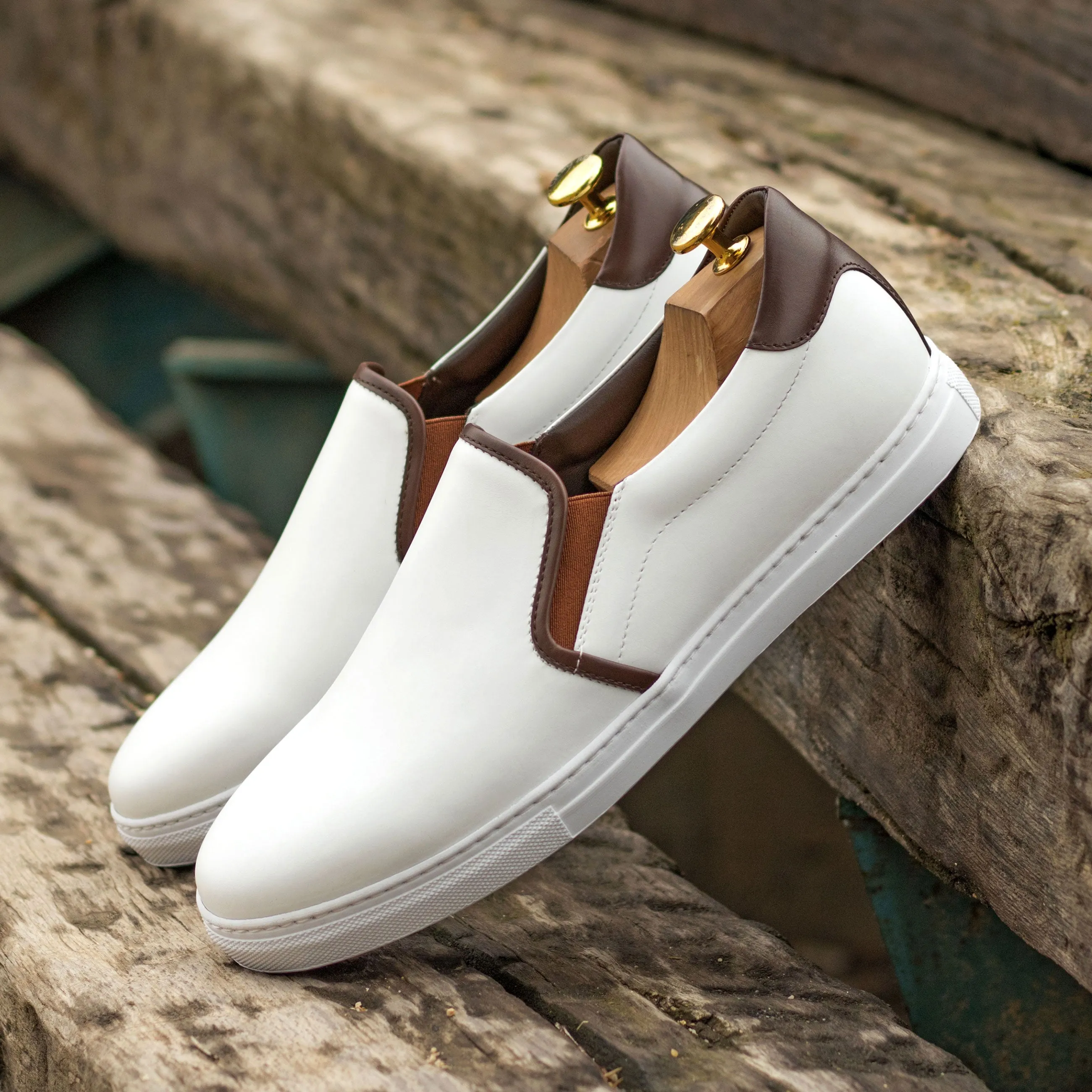 White Nappa Slip-On Sneakers