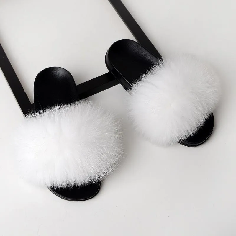 Women Summer Outdoor Casual Fur Slide Sandals