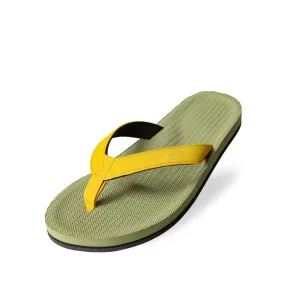 Women's Flip Flops - Olive/Honey